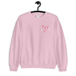 Put on LOVE in Pink Unisex Sweatshirt | Teach Pray Love Brand