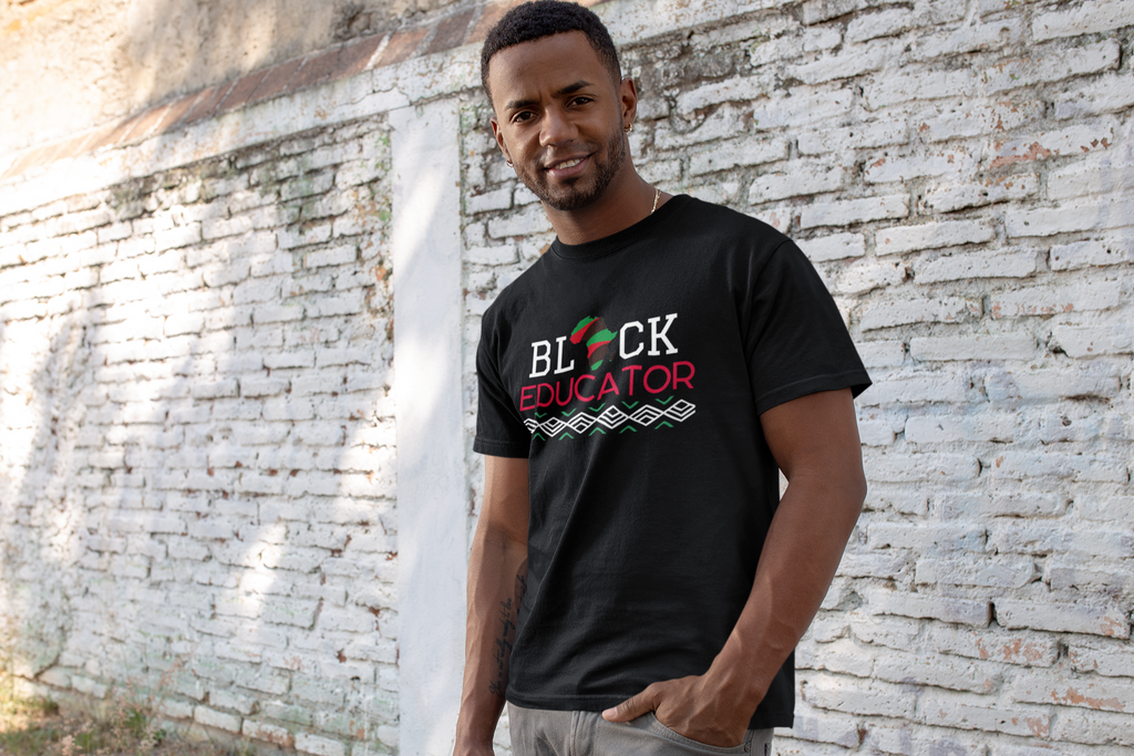 Black Educator Unisex T-Shirt Teach Pray Love Brand